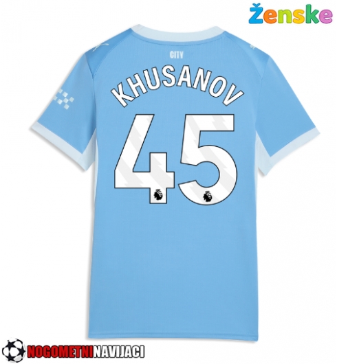 Ženske Nogometnih dresov Manchester City Abdukodir Khusanov #45 Domači 2026-27 Kratki rokavi Ženske Nogometnih dresov Manchester City Abdukodir Khusanov #45 Domači 2026-27 Kratki rokavi